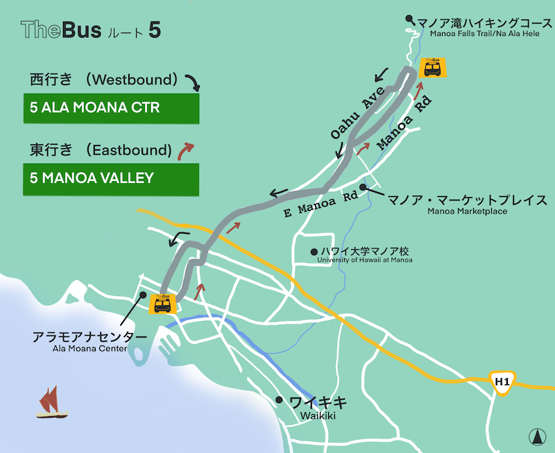 ザ・バスのルート5 MAP
